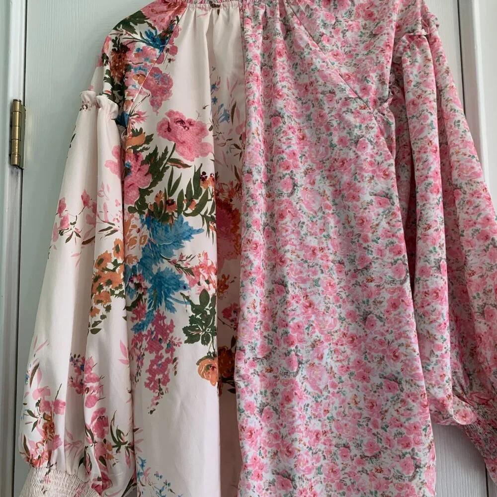 Chic Soul Long Sleeve 3X floral print blouse - Picture 4 of 13